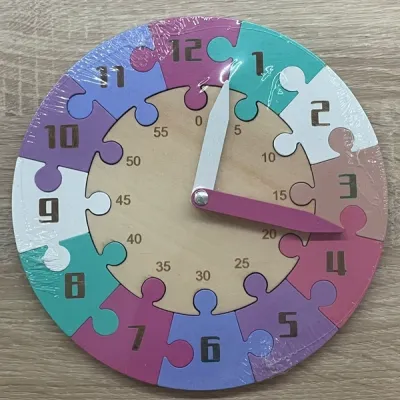 Horloge puzzle en bois
